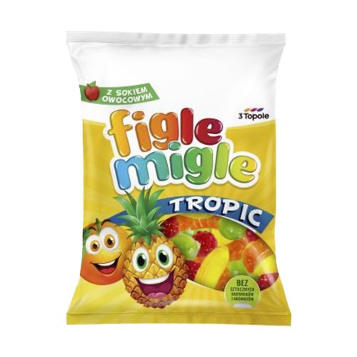 Figle Migle 80g trópusi gyümölcs ízű gumicukor