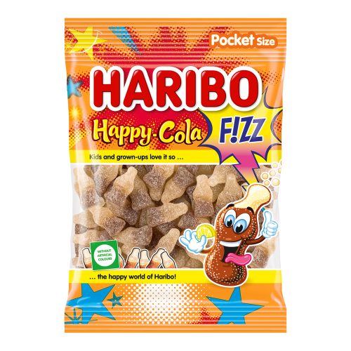 Haribo 80g Fizz! happy cola savanyú gumicukor