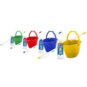   Bonus felmosó szett SoftMOP ( vödör 11L + csavaró + felmosófej 160 gr + nyél 120 cm ) sárga/zöld/kék