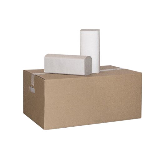 Millena kéztörlő V hajtott 1 rétegű 250 lap 21,5*25 cm szürke/fehér