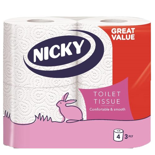 Nicky 4 tekercs toalettpapír 3 rétegű